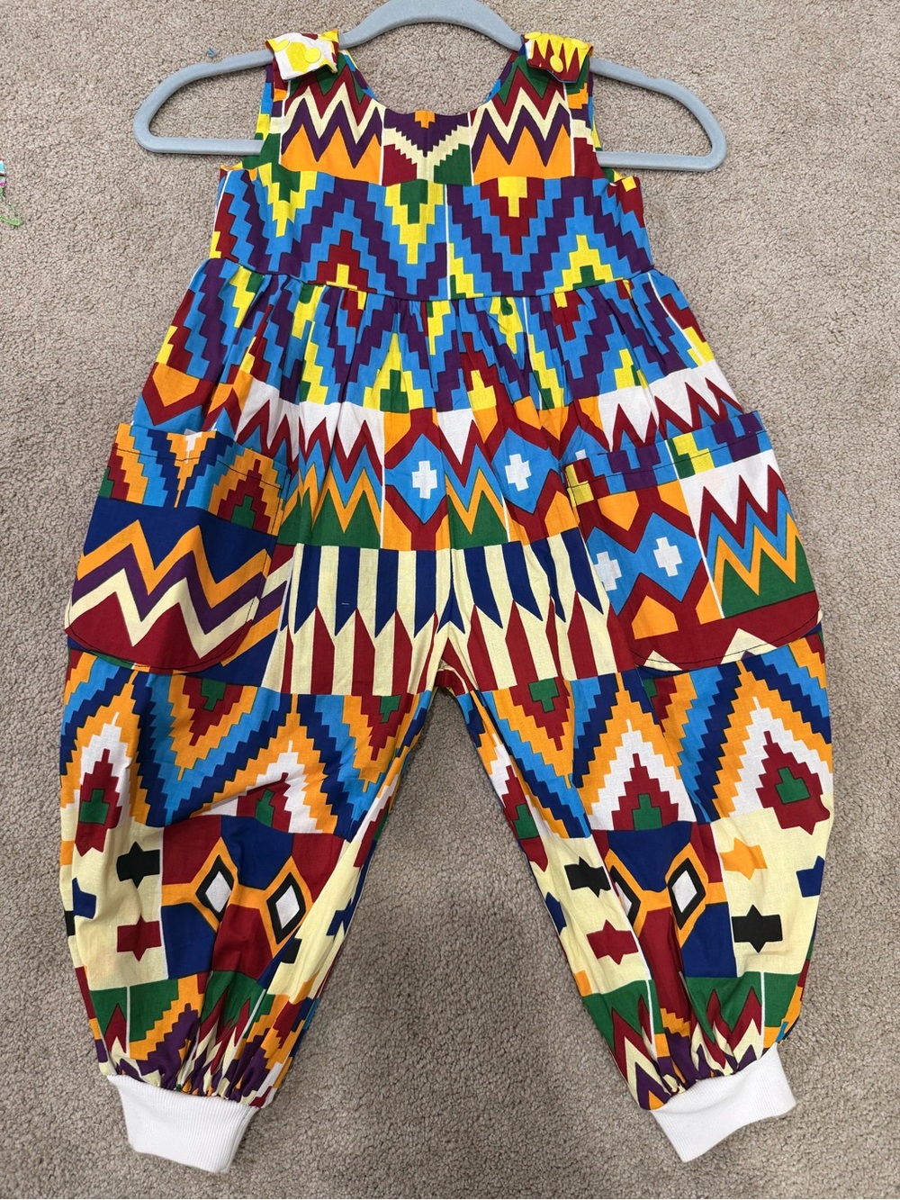 Colorful Geometric Print Kids One-Piece Romper